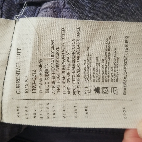 CURRENT/ELLIOT the ankle skinny blue ribbon Size: XS | US 24 animal print cotton - Picture 16 of 16